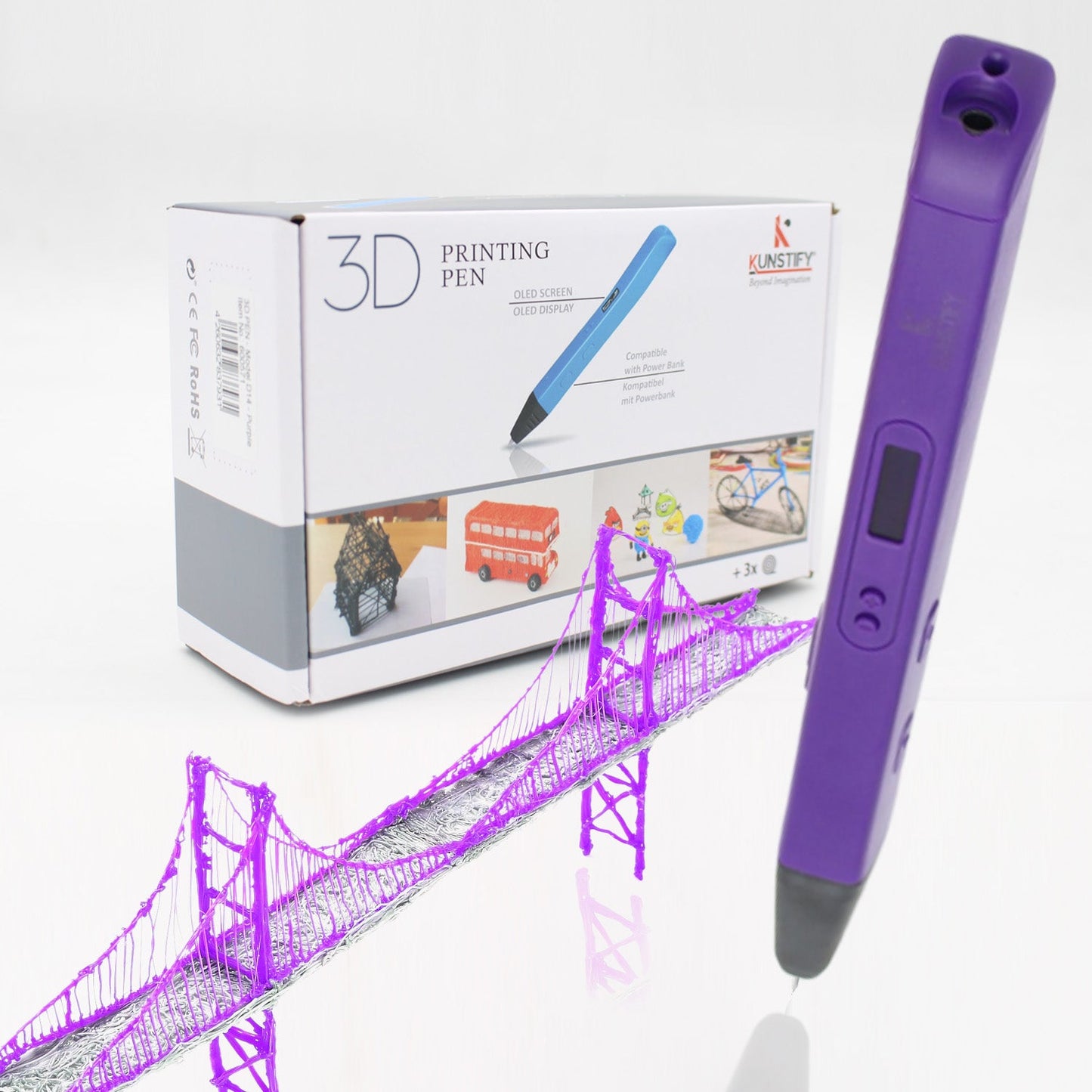 3D Stift mit OLED Screen, Profimodell für Kinder und Erwachsene
