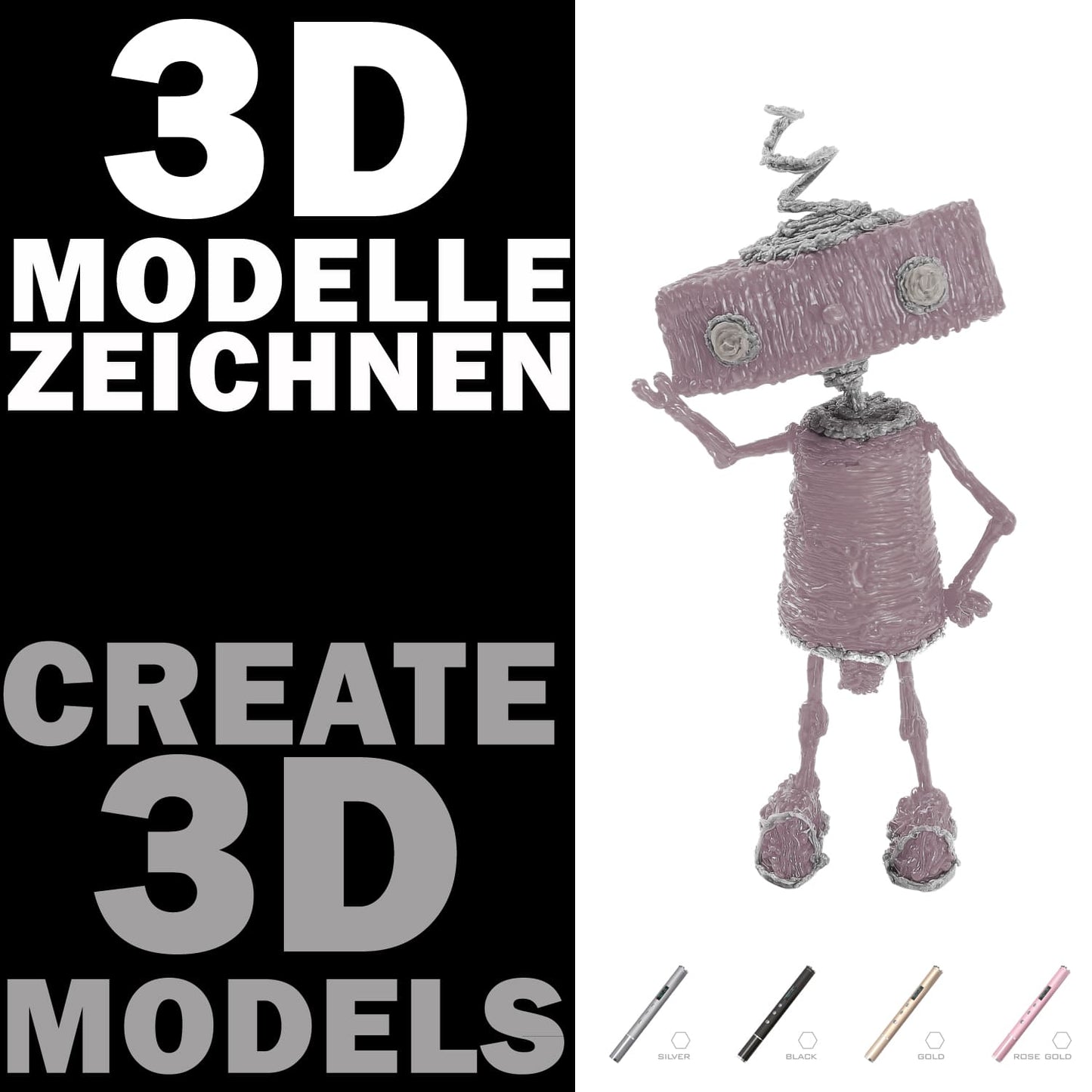 3D Stift mit Aluminium Gehäuse, hochwertiges Design