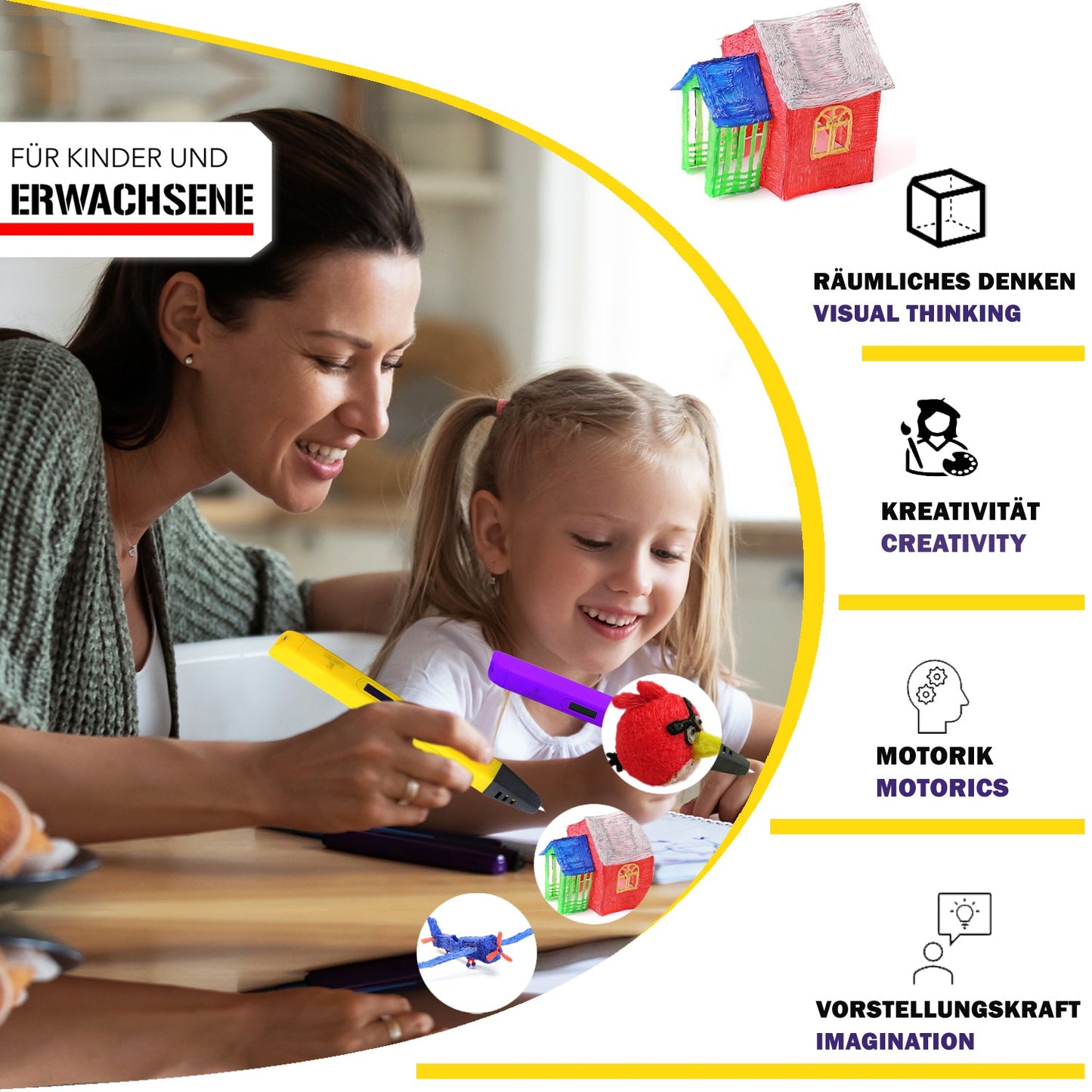 3D Stift mit OLED Screen, Profimodell für Kinder und Erwachsene