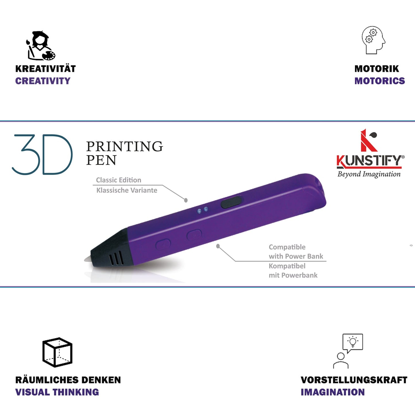 3D Stift mit Filamenten, Klassisches Modell für Kinder und Erwachsene