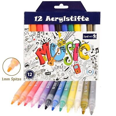 Acrylstifte - 12 Farben - DĂŒnne Spitze
