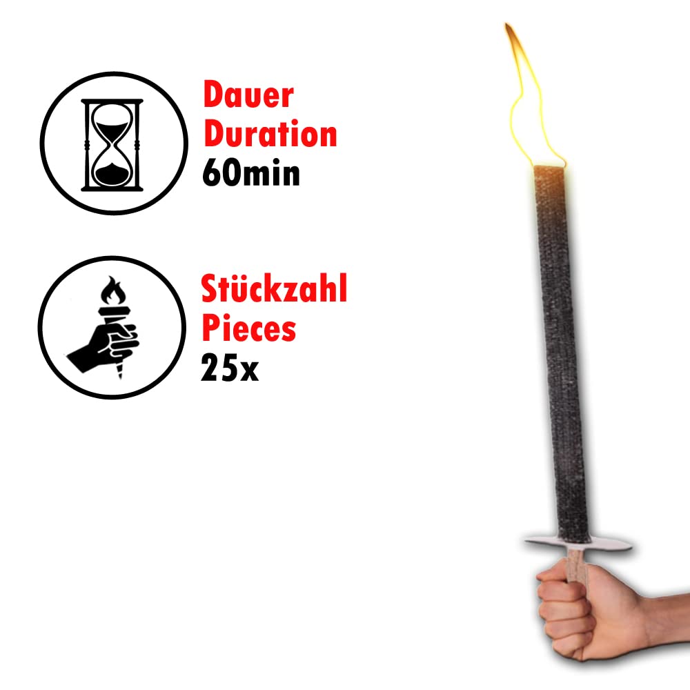 Wachsfackeln - 25 Stück - 60 min