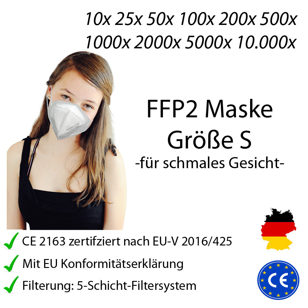 Kinder FFP2 Atemschutzmasken - Weiß - 200 Stück