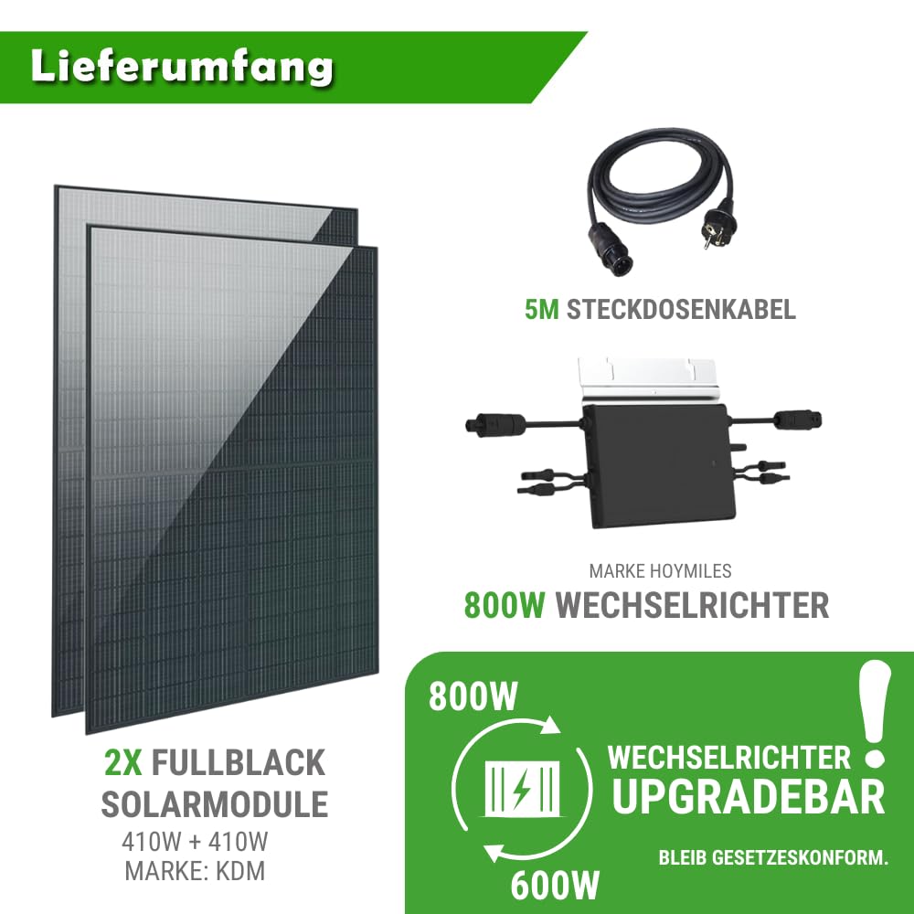 Set 06 - Balkonkraftwerk - 800W Wechselrichter + 5m Betteri Kabel