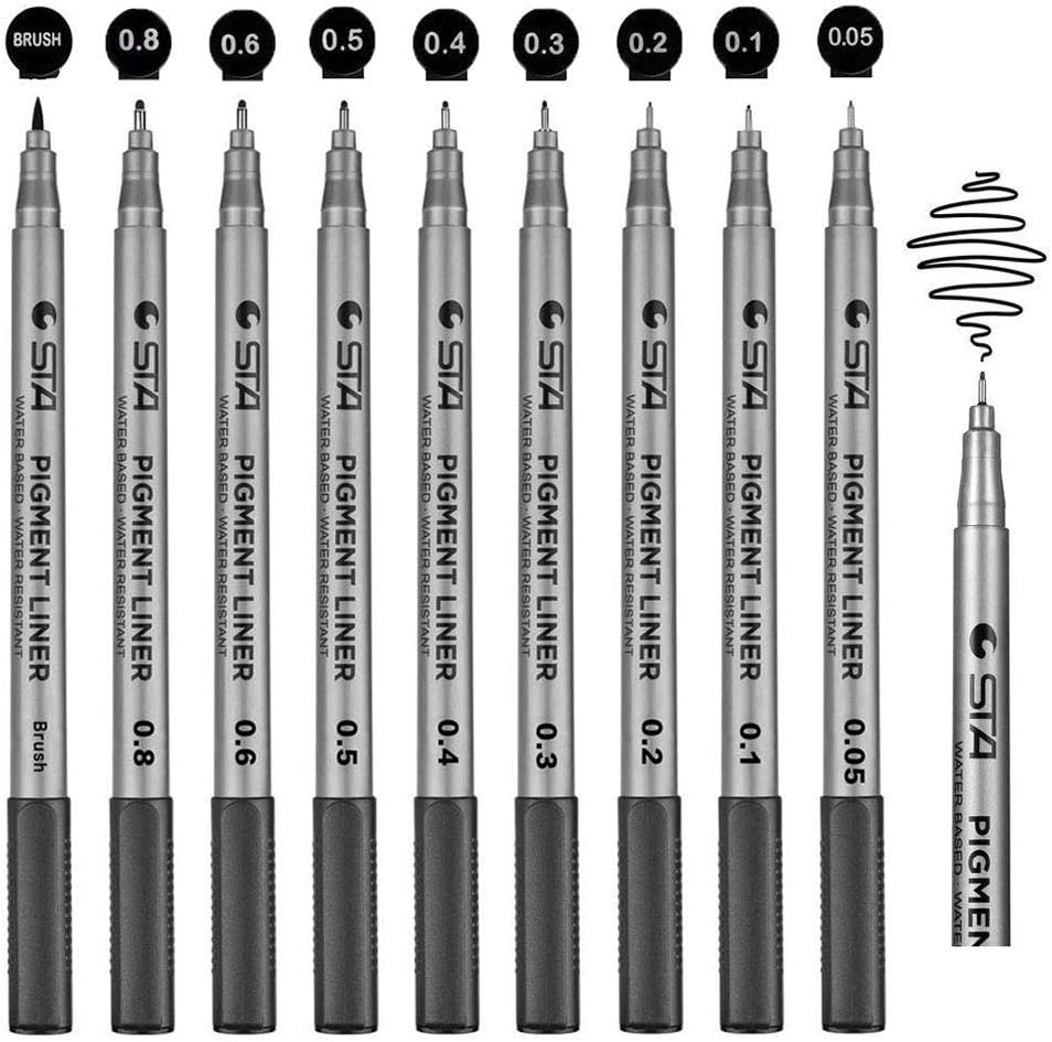 Pigment Liner - 9 Stifte