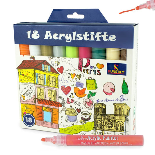 Acrylstifte - 18 Farben - Markerset