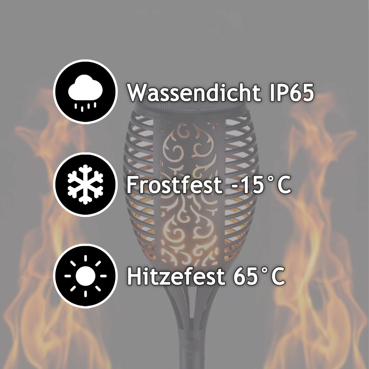 Solarfackeln mit 96 LED