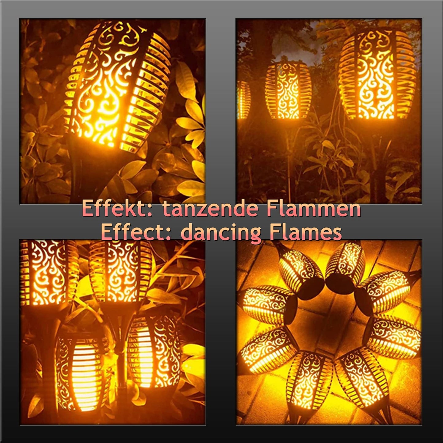 Solarfackeln mit 96 LED