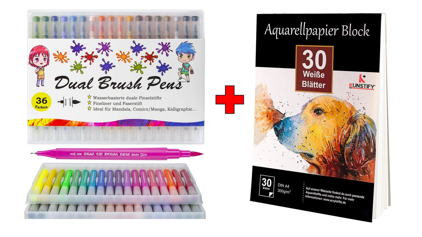 Kombinationspaket - Aquarellstifte und Aquarellblock