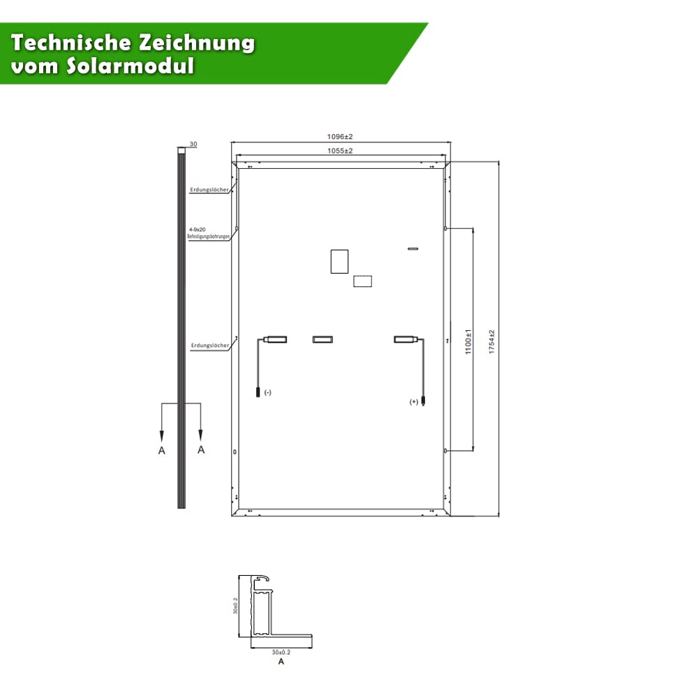 Set 39 - Balkonkraftwerk fullblack - 600W Deye + 5m Betteri Kabel + Solarmodul-Halterung