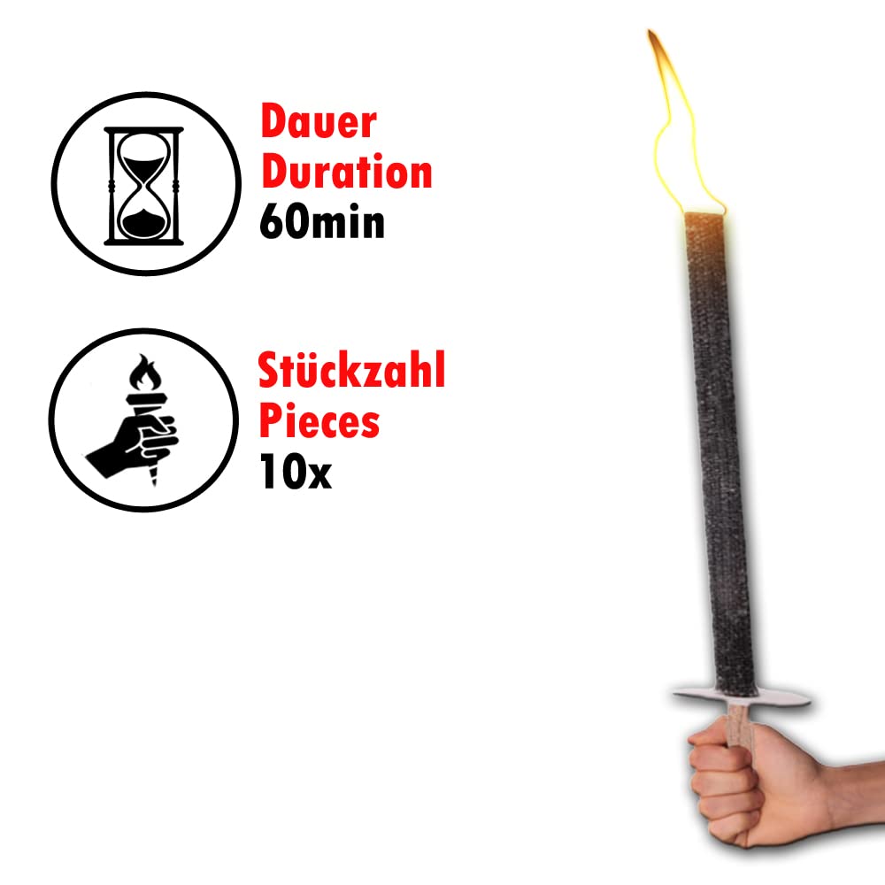 Wachsfackeln - 10 Stück - 60 min