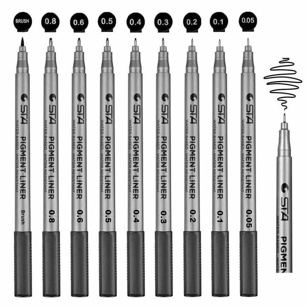 Pigment Liner - 9 Stifte