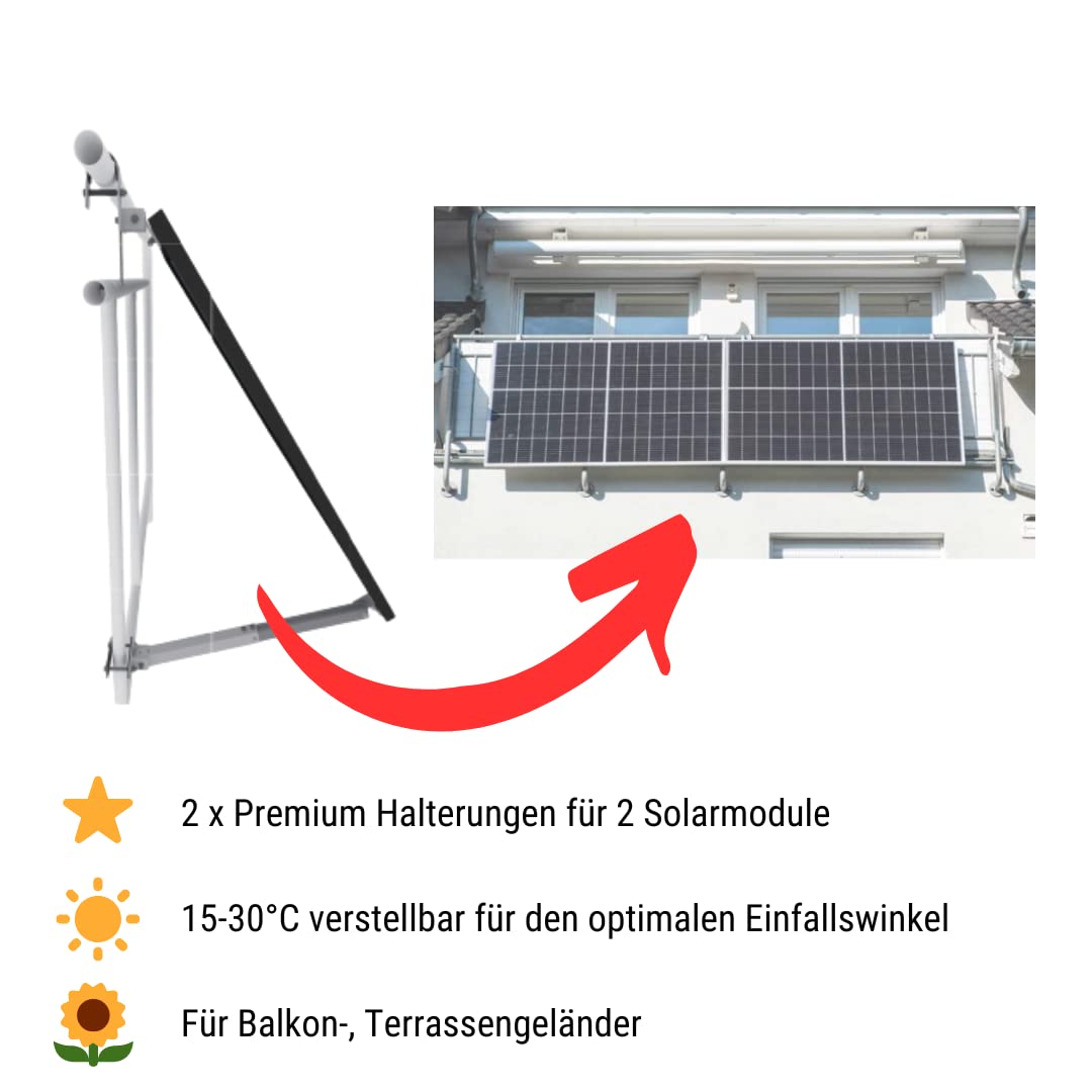 Set 33 - Balkonkraftwerk - 800W Wechselrichter + 5m Betteri Kabel + Solarmodul-Halterung + MC4 Kabel