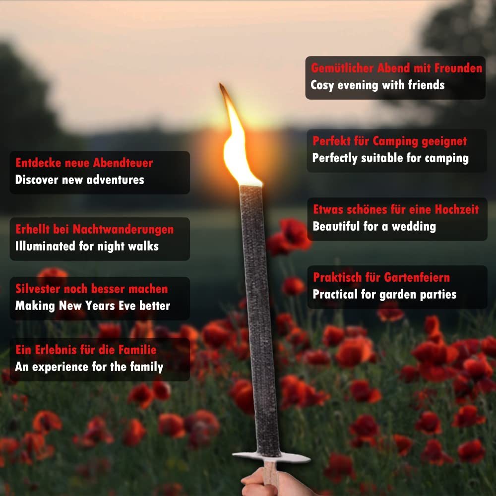 Wachsfackeln - 10 Stück - 60 min