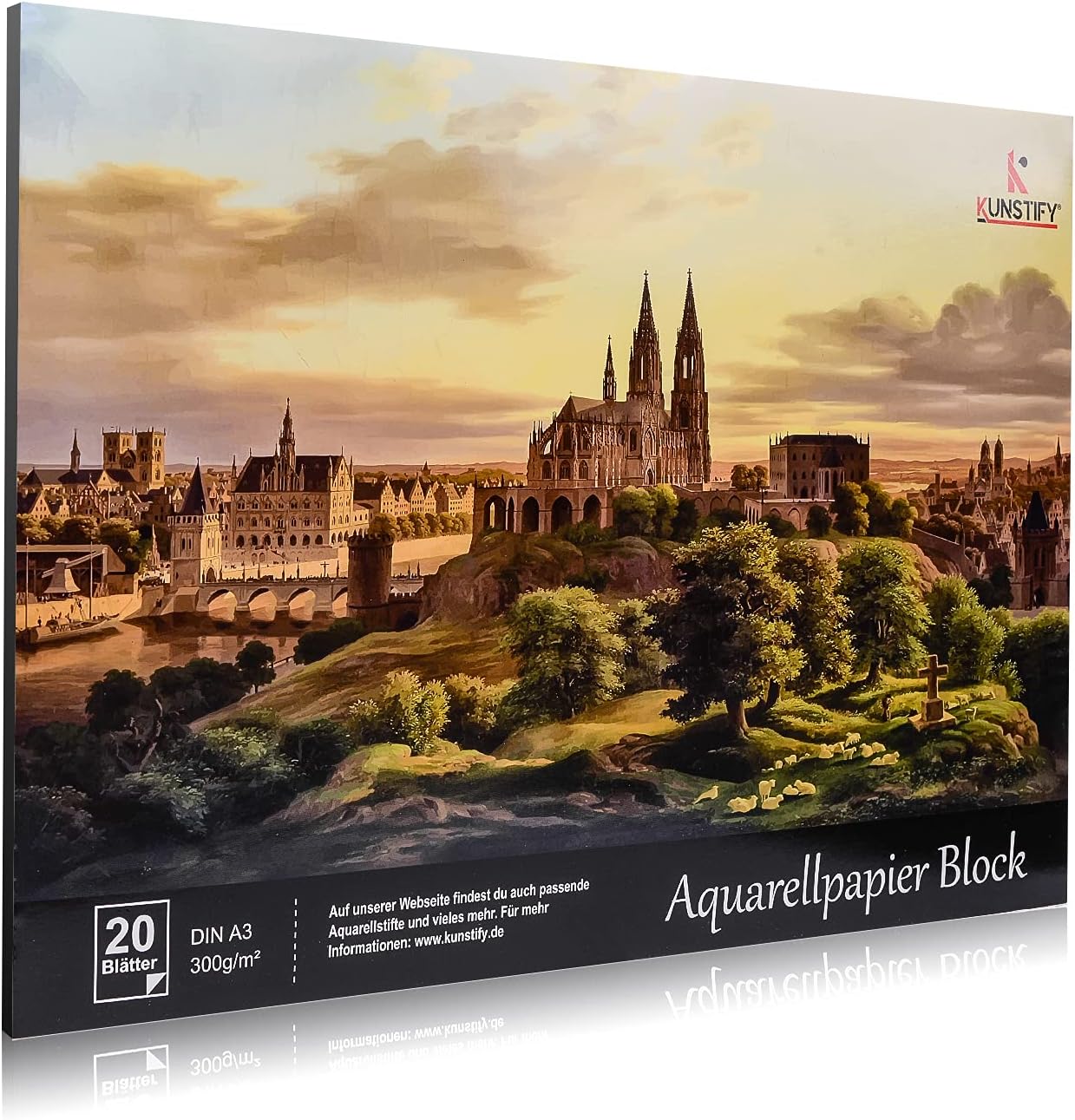 KUNSTIFY Aquarellpapier Aquarell Papier Block Malblock Zeichenblock A3 A4 A5 A6