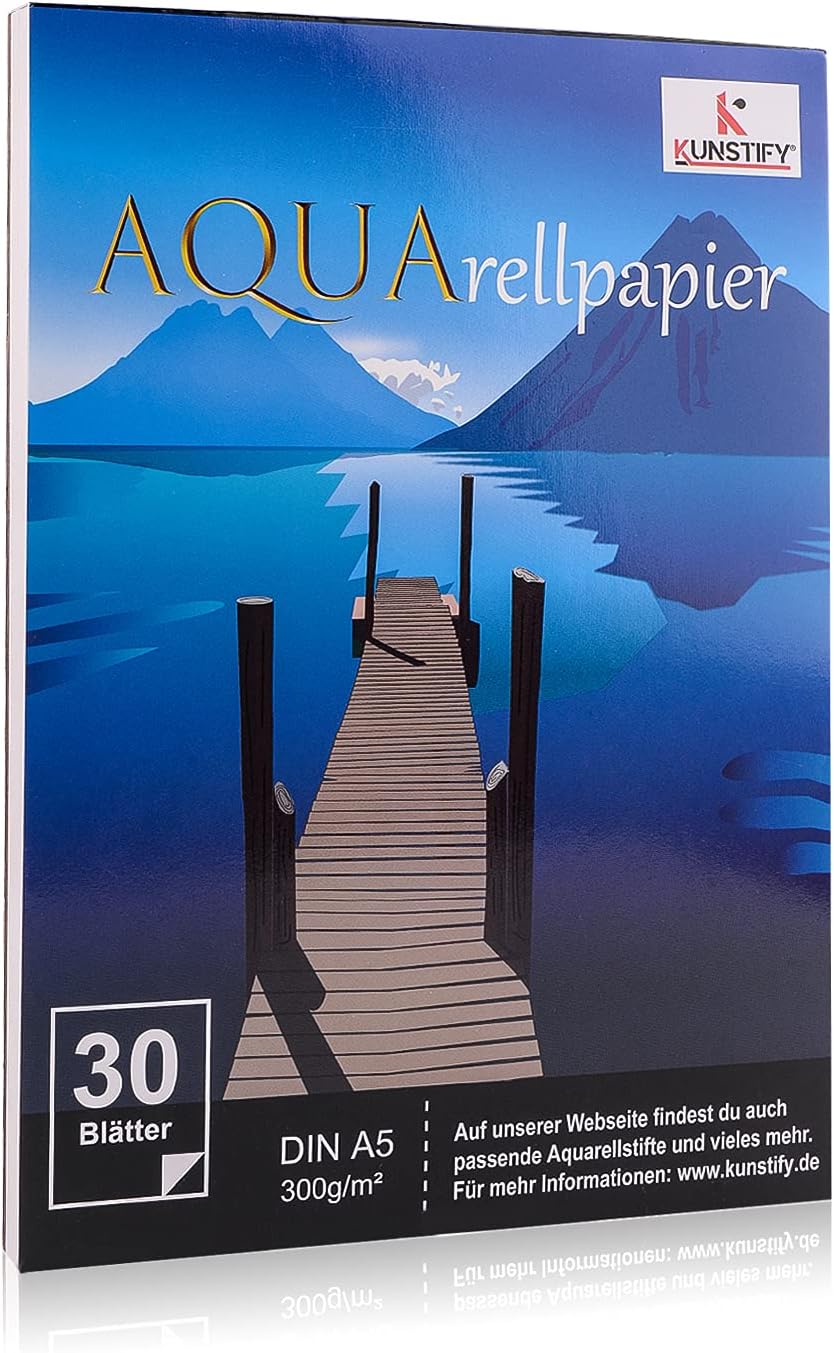 KUNSTIFY Aquarellpapier Aquarell Papier Block Malblock Zeichenblock A3 A4 A5 A6